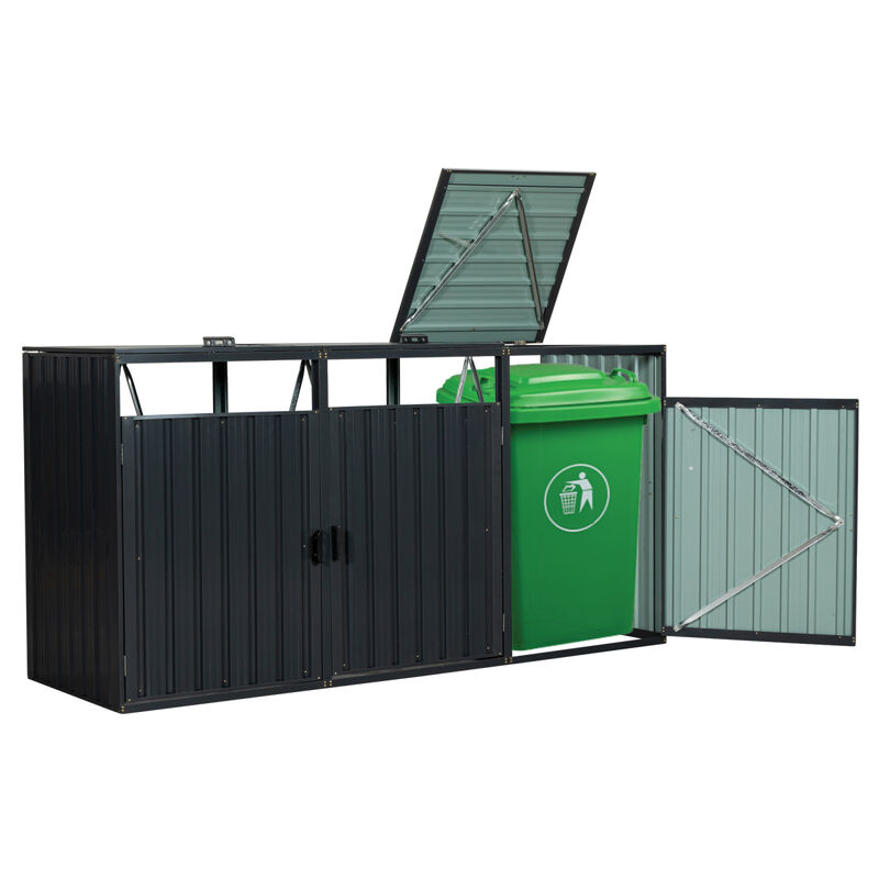 Stainless Steel Outdoor Trash Can Storage