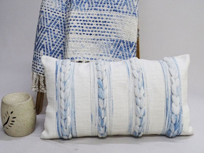 Handwoven 14"X 24" Modern Throw Pillow