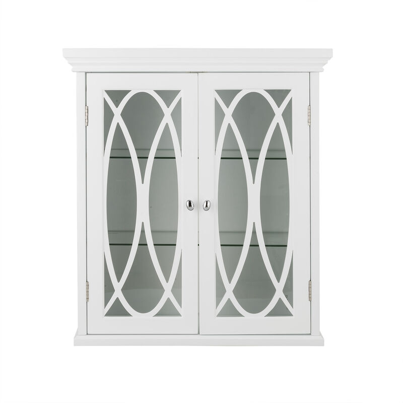 Teamson Home Florence 2 Door Removable Wooden Wall Cabinet- White
