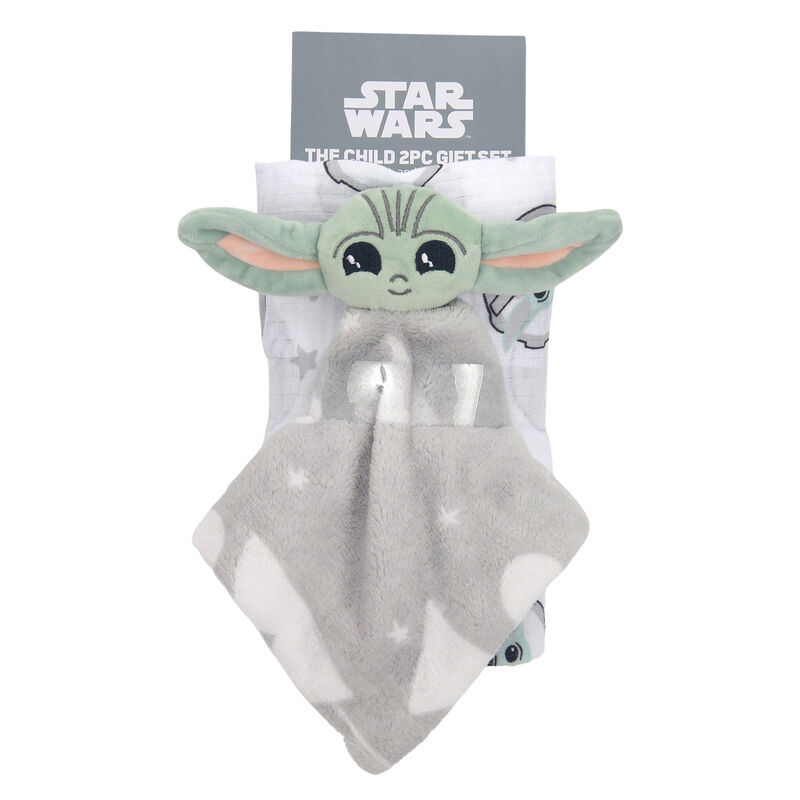 Lambs & Ivy Star Wars Baby Yoda/The Child Swaddle Blanket & Lovey Gift Set