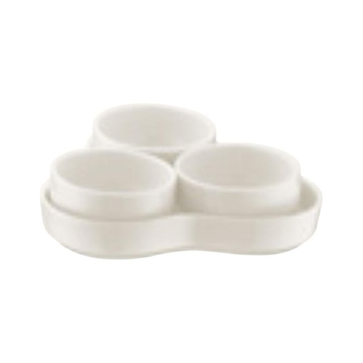 Banquet 5.25" x 5.25" x h:1" Oval Warm White Porcelain Platter (Set of 4)