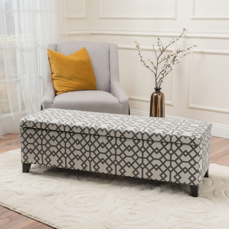Geo-Upholstered Storage Bench Style and Function in One