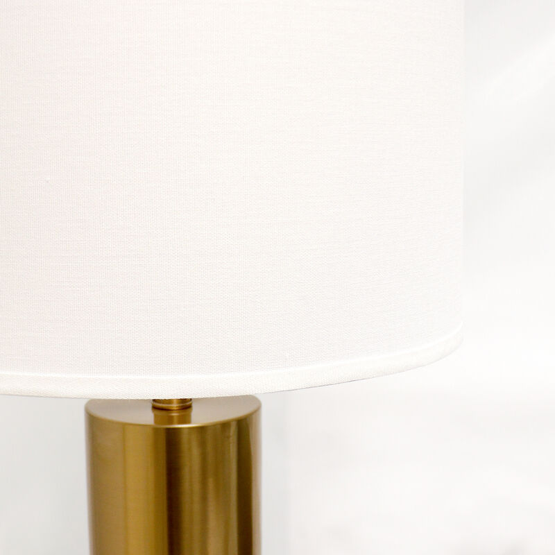 Pasargad Home Rhoda Marble White/Gold Table Lamp, H25"
