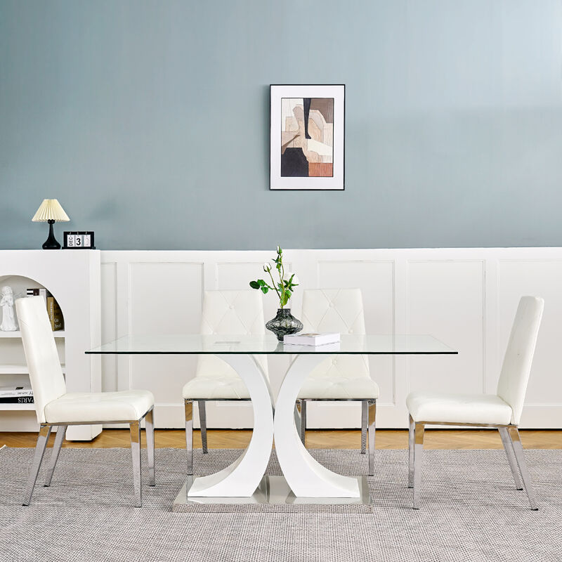 Luxury White Dining Chair Set of 2