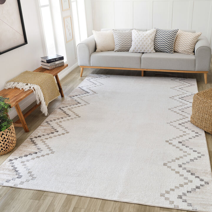 Cadence Abstract Boho Beige Brown Indoor Area Rug