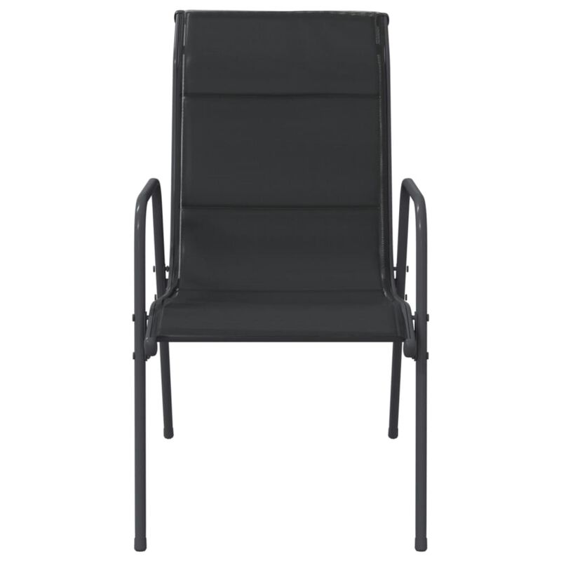 vidaXL Patio Chairs 2 pcs Steel and Textilene Black