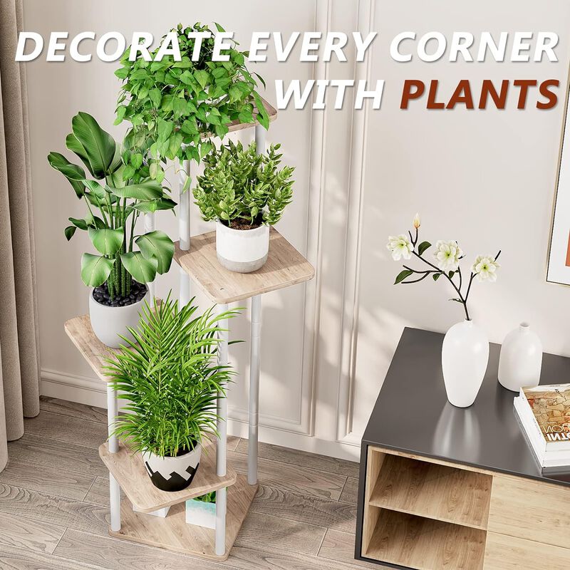 5 Layers White Shelving, Plant Stand, Interior Metal Flower Stand