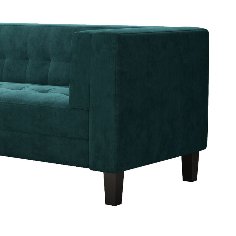 Merax Upholstered Tufted Coach Velvet Sofa