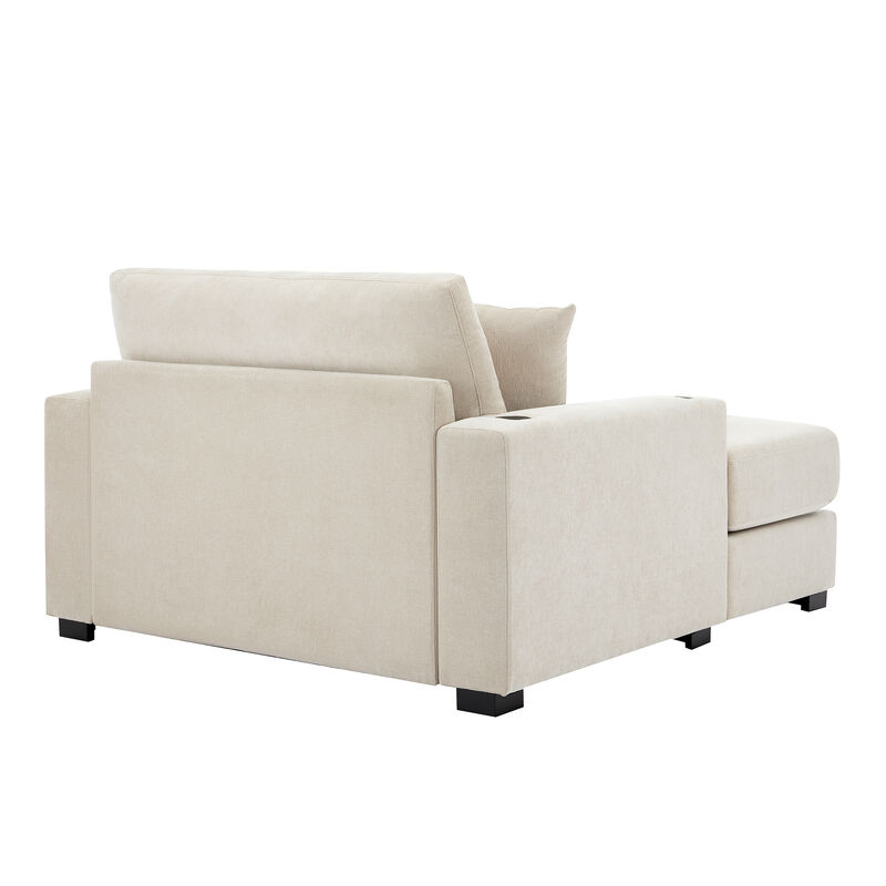 Merax Modern Chenille Chaise Lounge Sofa Couch