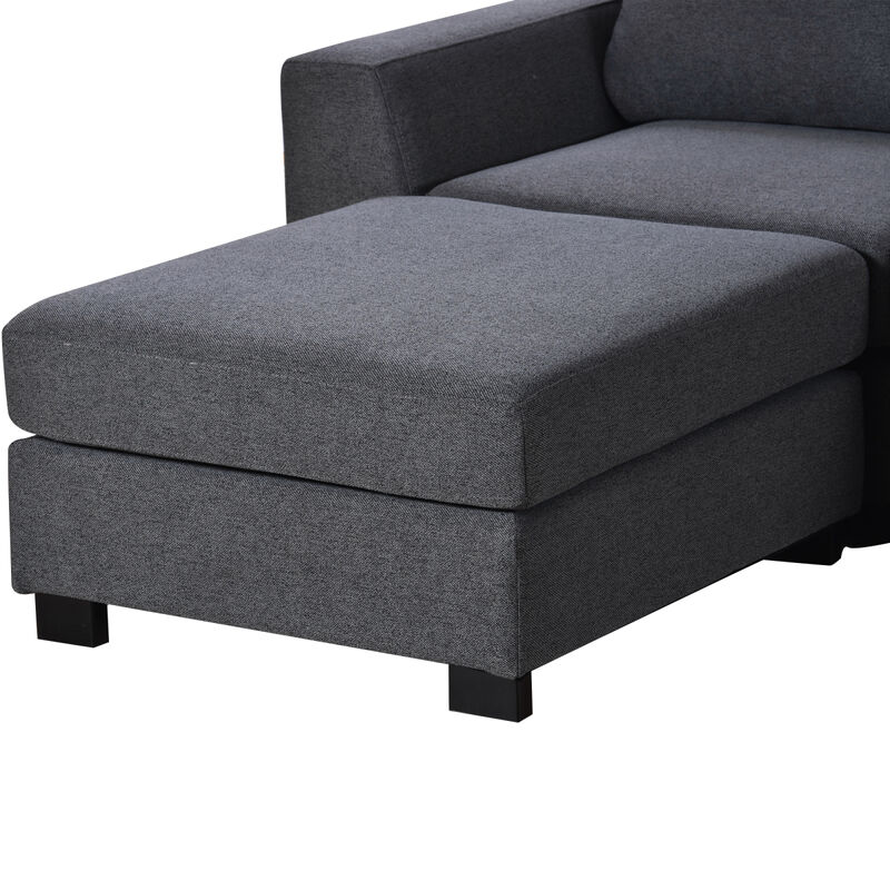 3 Pieces U Shaped Sofa With Removable Ottomans