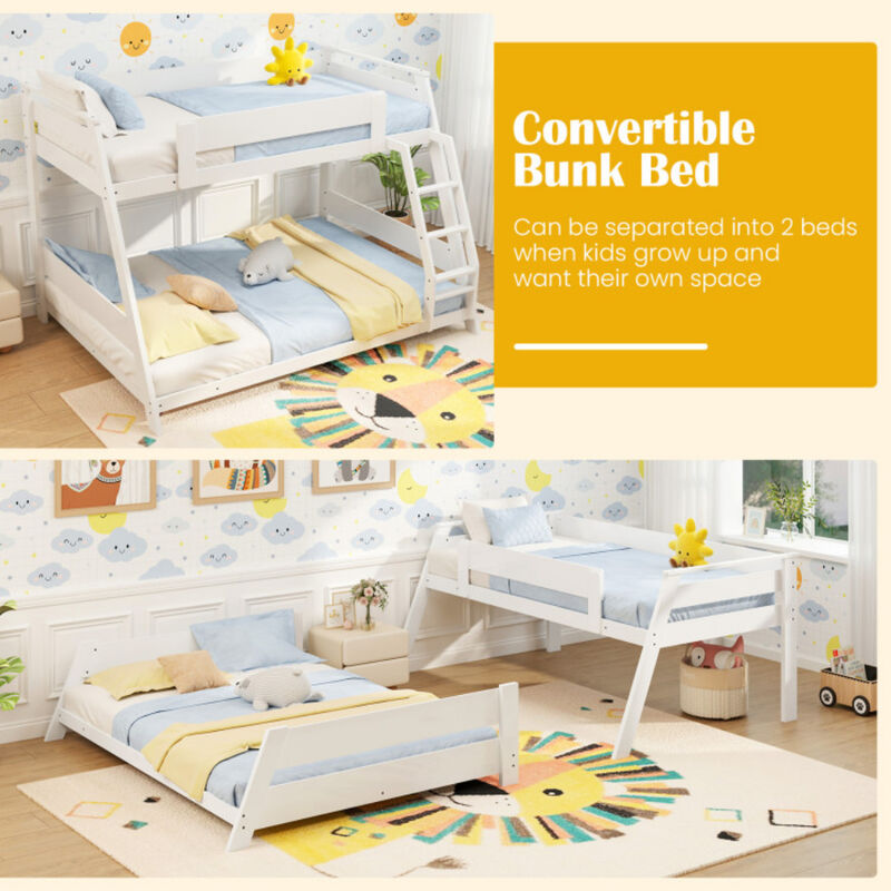 Low Bunk Bed with Reversible Ladder