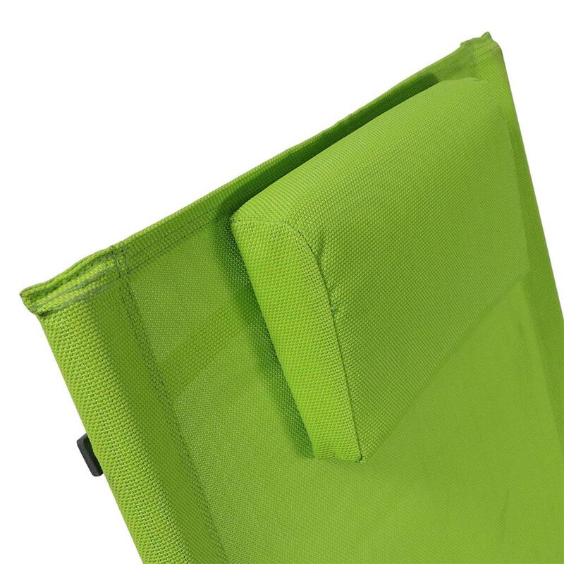 Hivvago Modern Green Rocking Chaise Lounge Chair Patio Lounger with Pillow
