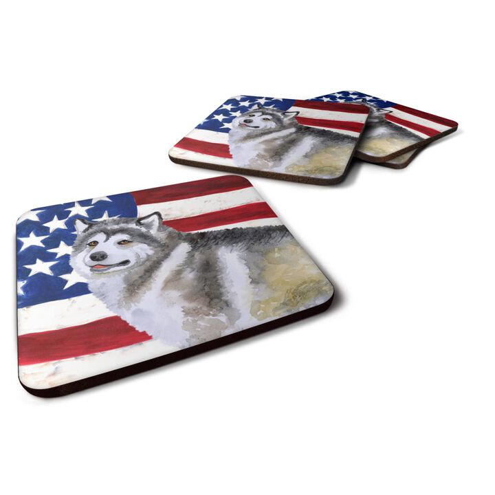 Caroline's Treasures Alaskan Malamute Patriotic Decorative coasters, Multicolor