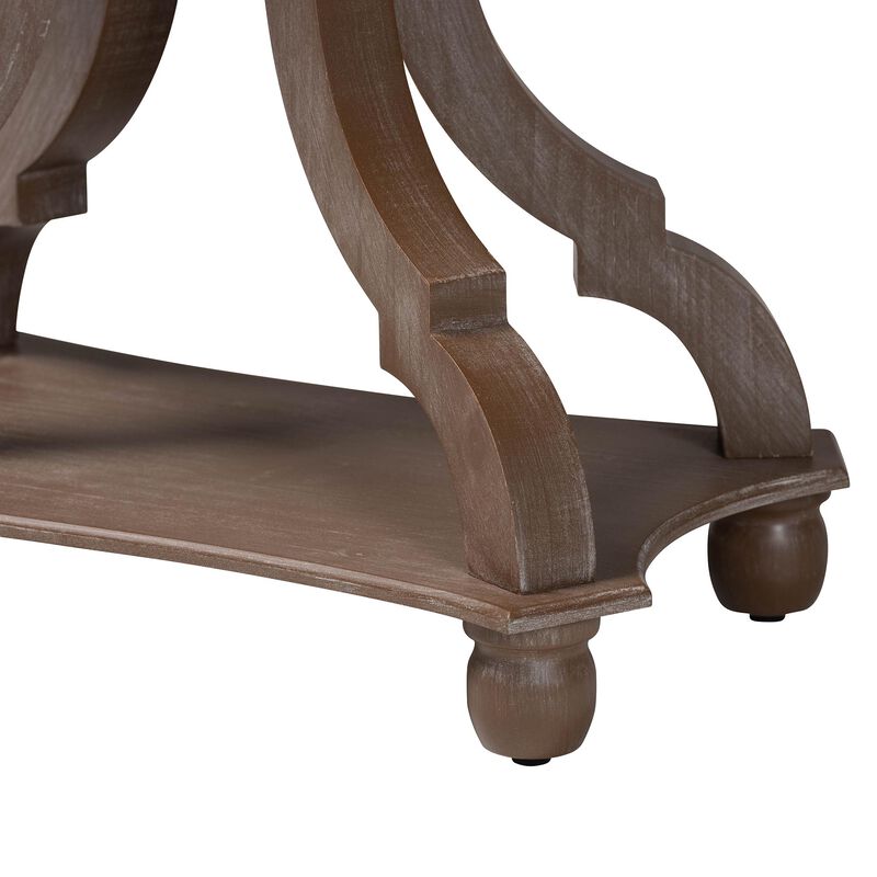 Baxton Studio Yannick French Country Antique Brown Wood End Table