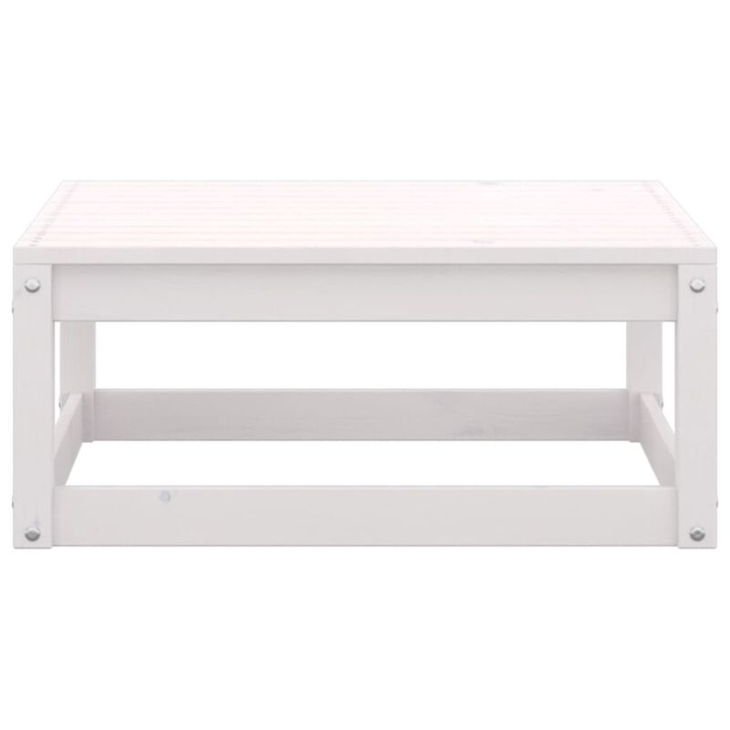 vidaXL Garden Footstools with Cushions 2 pcs White Solid Pinewood