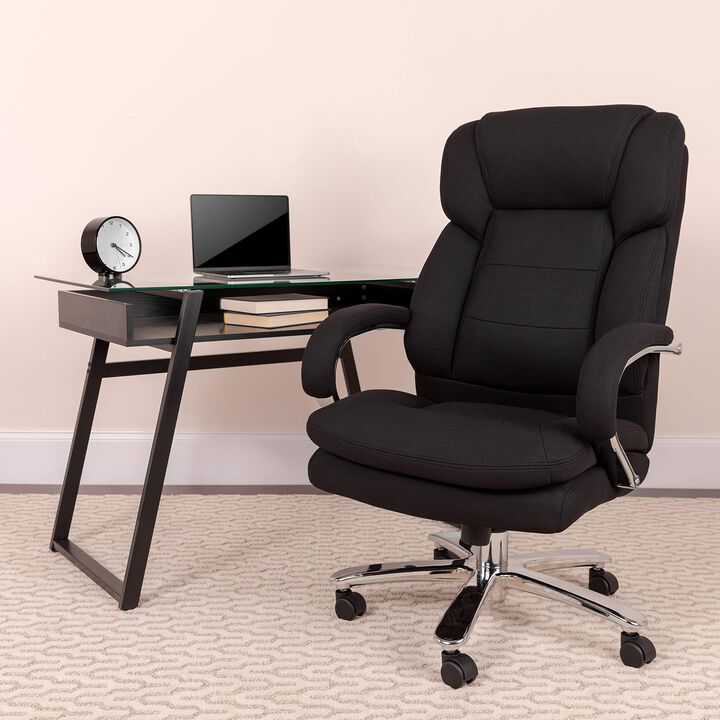 Flash Furniture HERCULES Series 24/7 Intensive Use Big & Tall 500 lb. Rated Black Fabric Executive Ergonomic Office Chair with Loop Arms