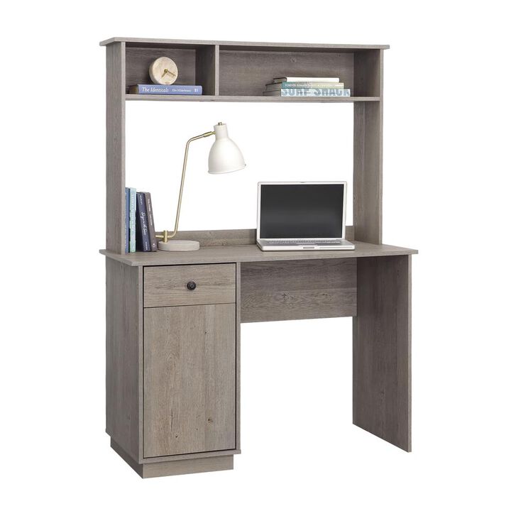 Sauder Sundar Computer Desk/Hutch in Mystic Oak