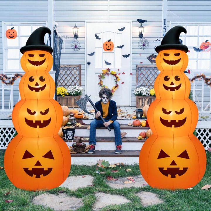 Hivvago 8 Feet Inflatable Halloween Pumpkins Stack with Built-in LED Lights
