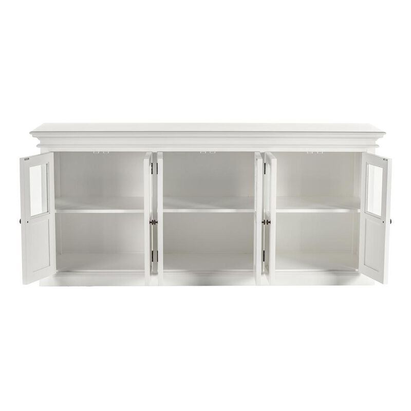 Belen Kox Classic White Glass Door Buffet, Belen Kox