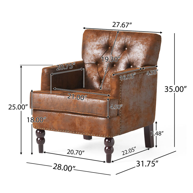 Merax Fabric Tufted Club Chair