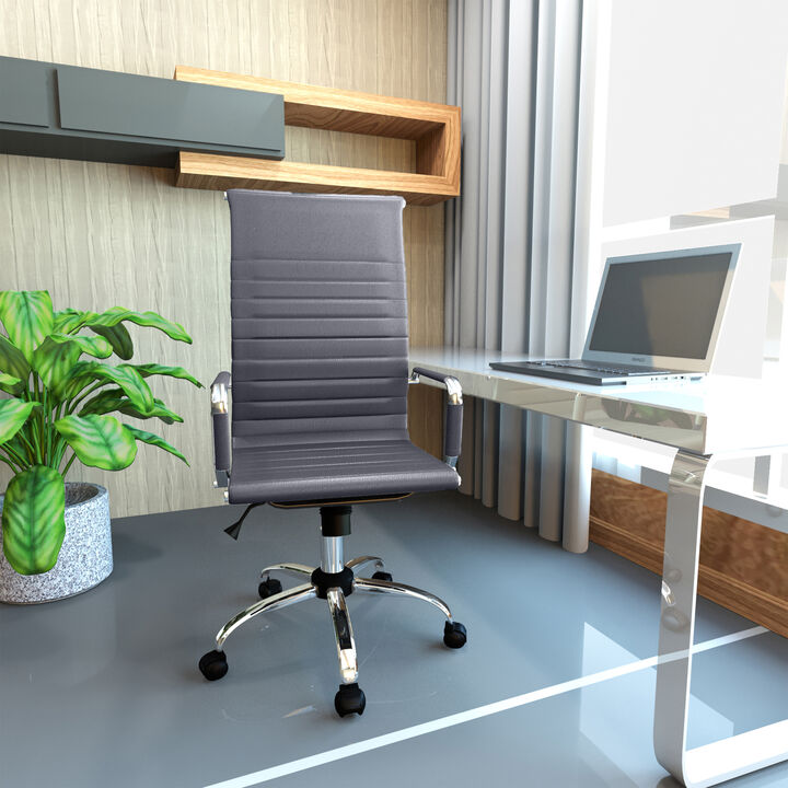 LeisureMod Harris Modern Adjustable Office Executive Swivel Chair High-Back Task Office Chair