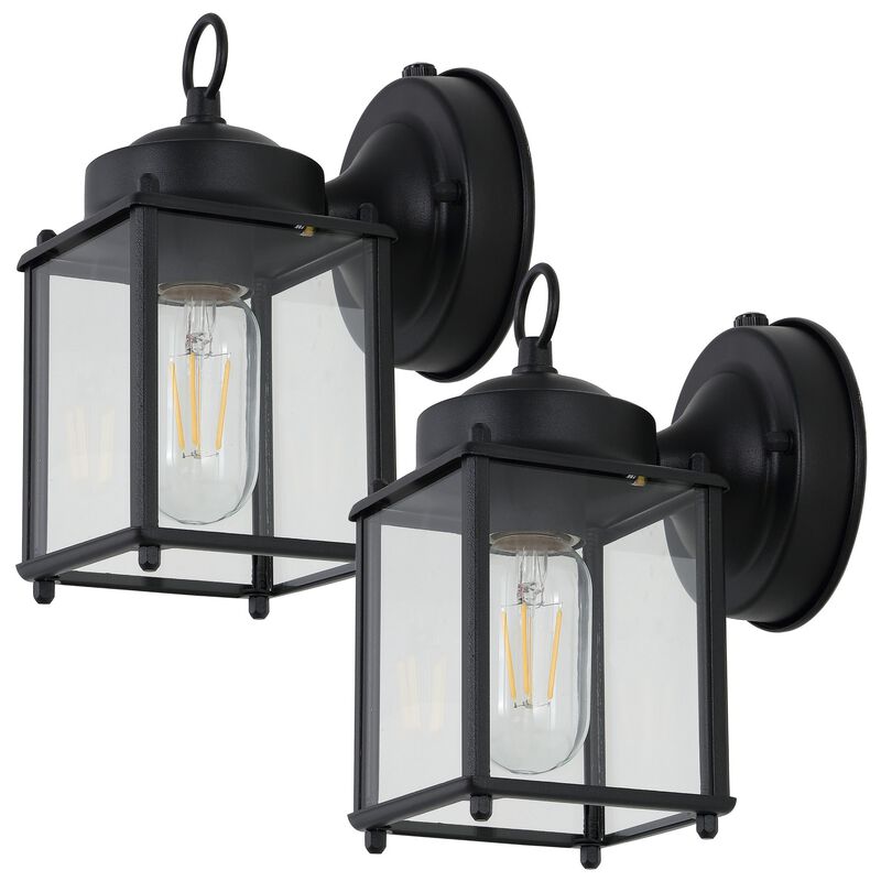 Boston 1-Light Farmhouse Industrial Iron/Glass Outdoor LED Sconce