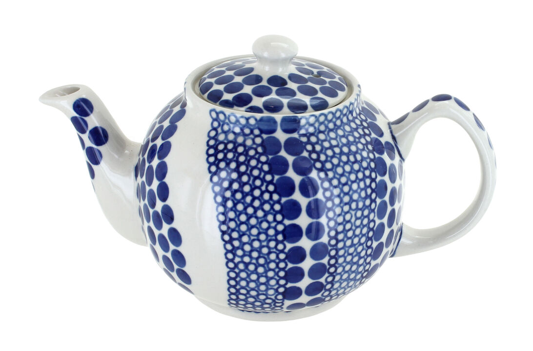 Blue Rose Polish Pottery Winter Nights Medium Teapot