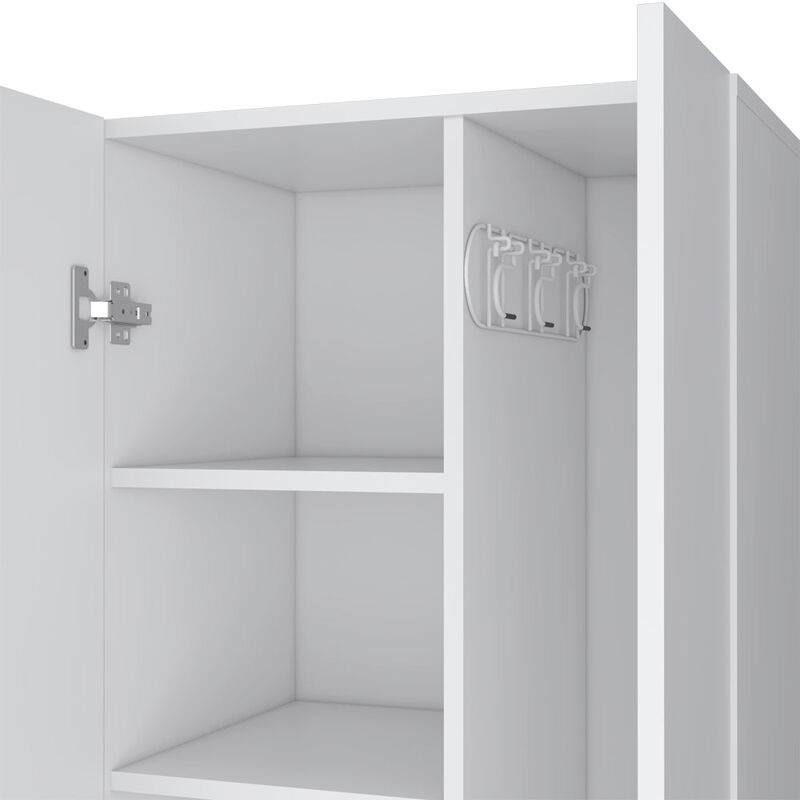 Broom Cabinet Lucin, Garage, White