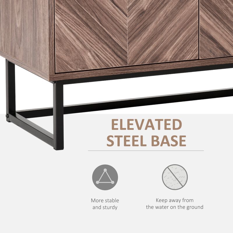 Walnut Living Room Storage: Free Standing 2-Door Cabinet with Shelf