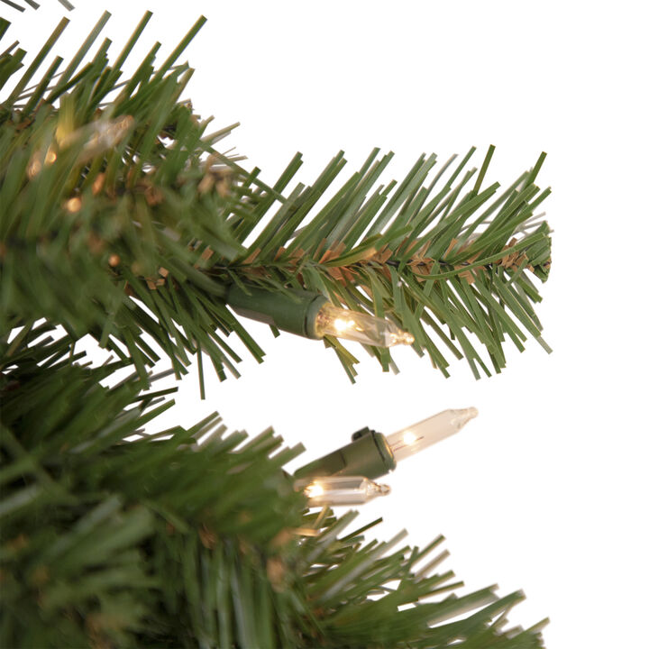 Deluxe Dorchester Pine Artificial Christmas Wreath  18-Inch  Clear Lights