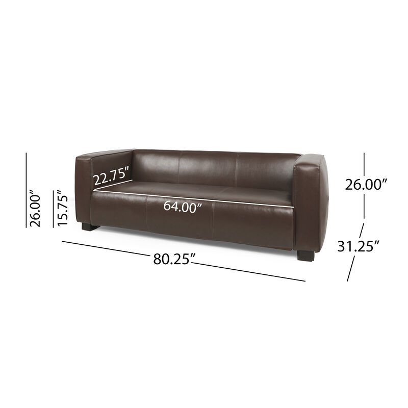 Merax Mid Century PU Leather Sofa Couch