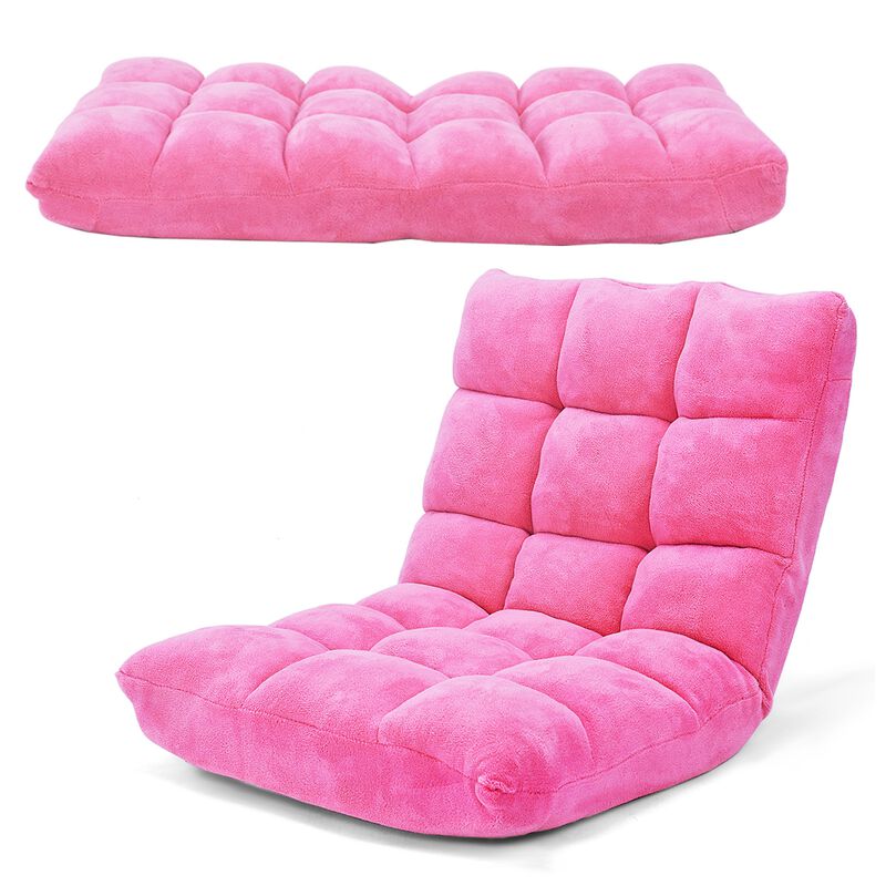 Adjustable 14-Position Floor Chair Folding Lazy Gaming Sofa Chair