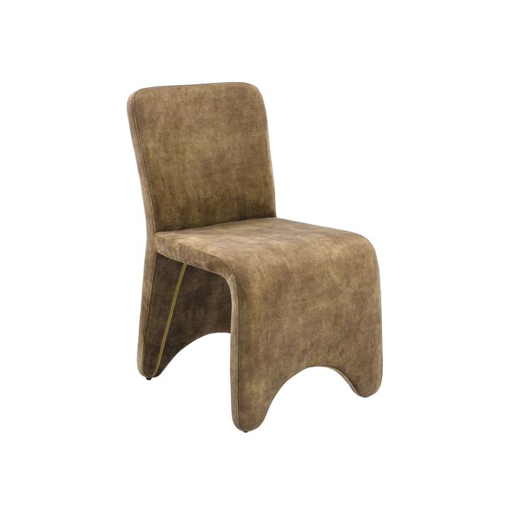 Cid Lou 19 Inch Side Dining Chair Set of 2, Brown Polyester, Panel Frame - Benzara