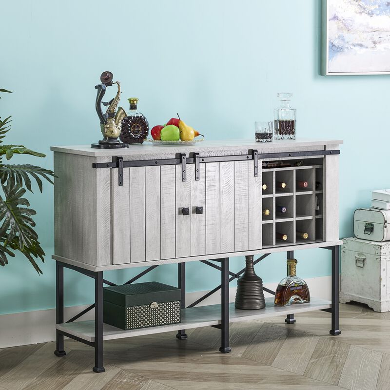 FESTIVO 52 inch Wine Cabinet with Barn Door