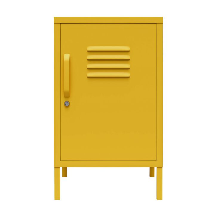 RealRooms Shadwick 1 Door Metal Locker Style Livingroom End Table