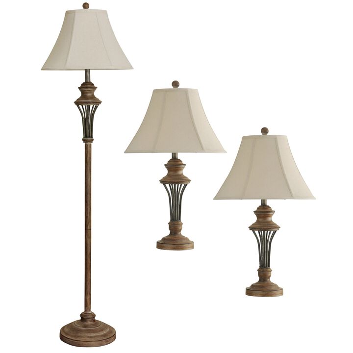 Moraga 2 Table & 1 Floor Lamp Set