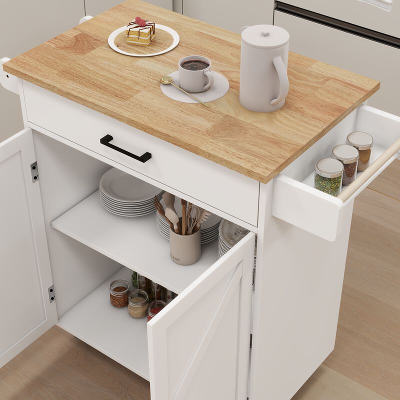 Streamdale Rolling Kitchen Trolley Cart with Shelves & Towel Rack