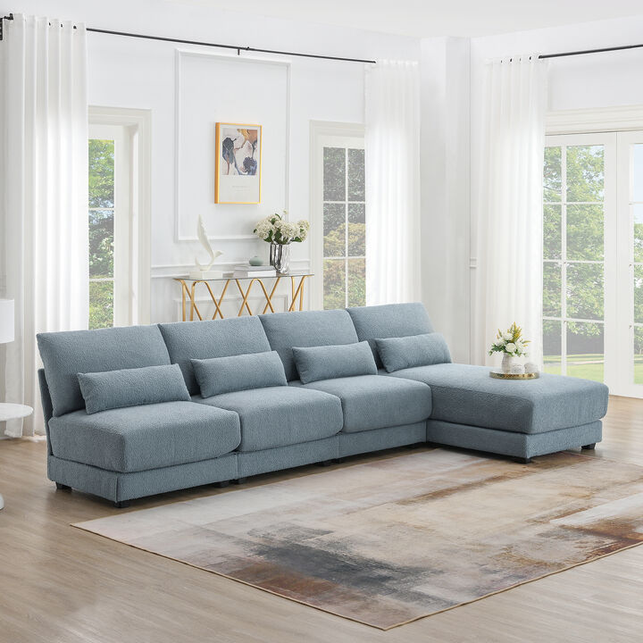 Merax Oversize Deep Seat Sofa with Reversible Chaise