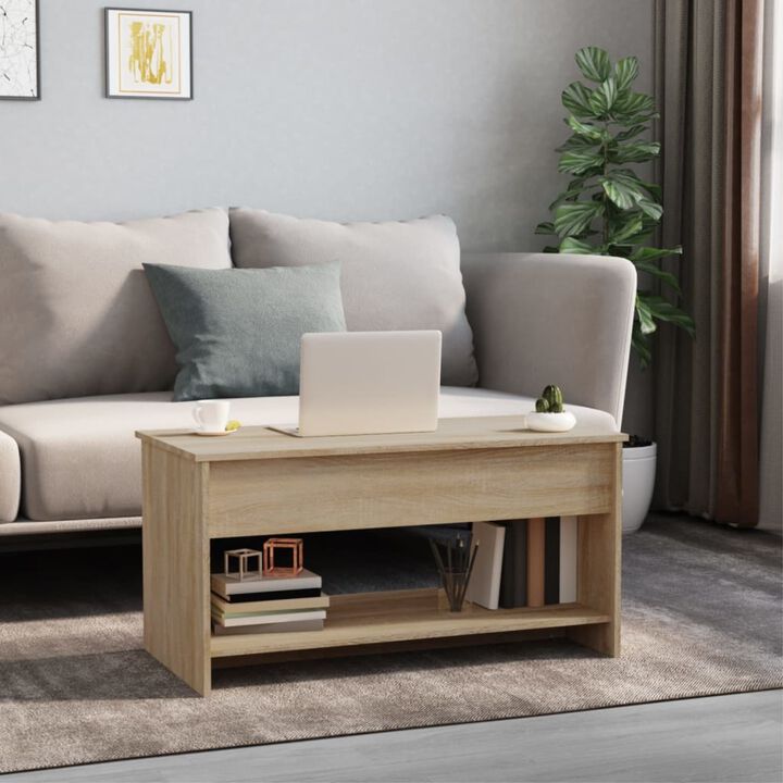 vidaXL Coffee Table Sonoma Oak 40.2"x19.7"x20.7" Engineered Wood