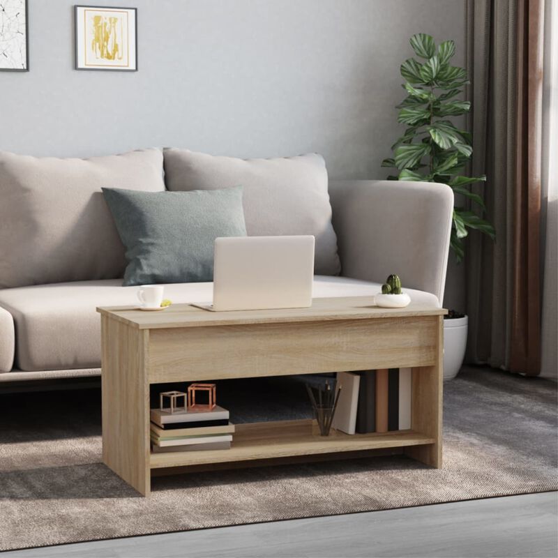 vidaXL Coffee Table Sonoma Oak 40.2"x19.7"x20.7" Engineered Wood