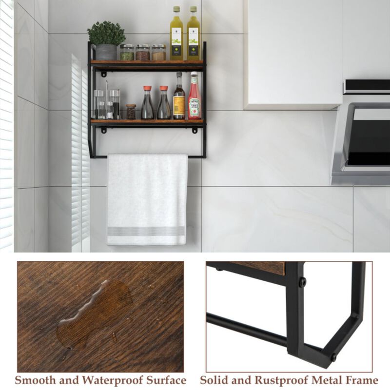 Hivvago Over the Toilet Shelf Wall Mounted with Metal Frame for Bathroom