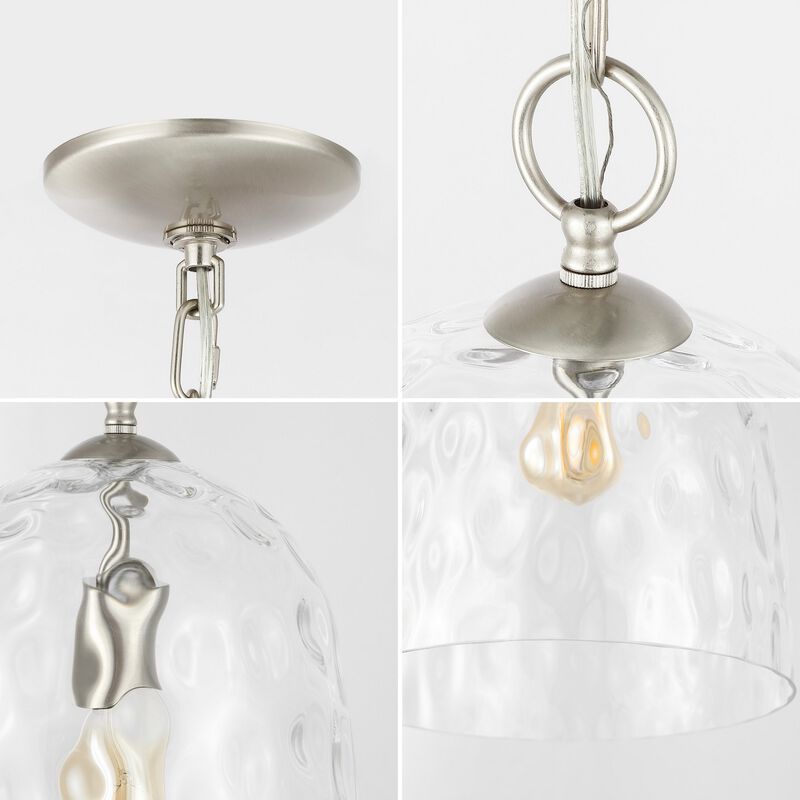 Matilda 1-Light Industrial Designer Iron/Dimple Glass Dome LED Pendant