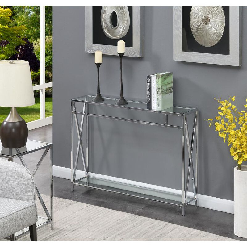 Convenience Concepts Oxford Chrome Console Table