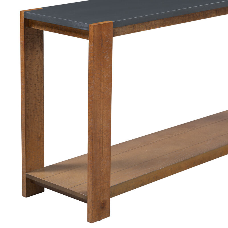 Merax Minimalist Console Table with Bottom Shelf