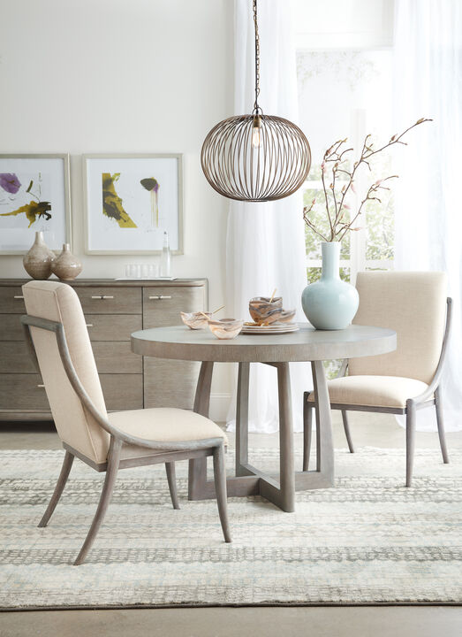 Hooker Affinity 48" Round Pedestal Dining Table W/1-18" Leaf in Gray