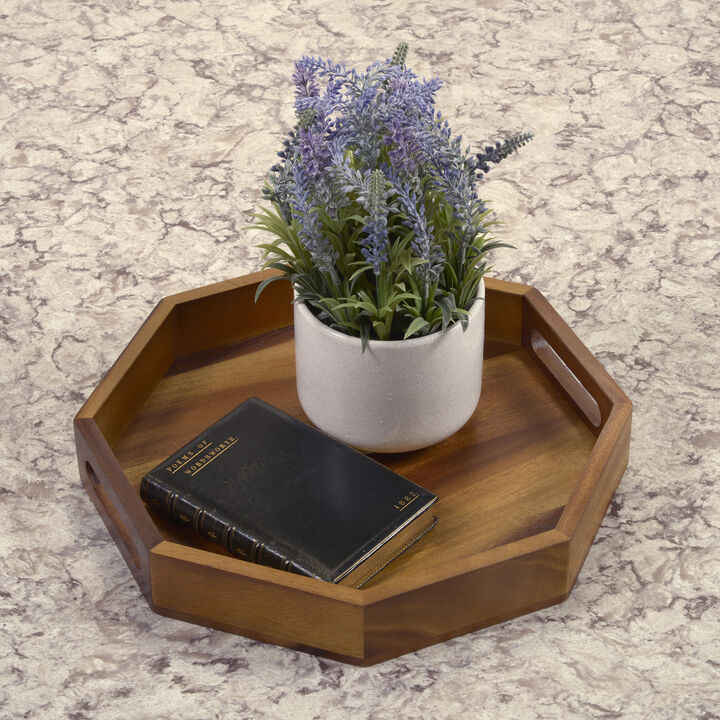 Octagon Serving Tray - 13" - Solid Bottom