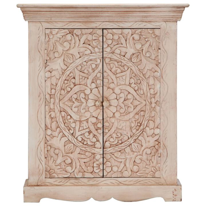 vidaXL Sideboard 25.6"x11.8"x29.5" Solid Mango Wood