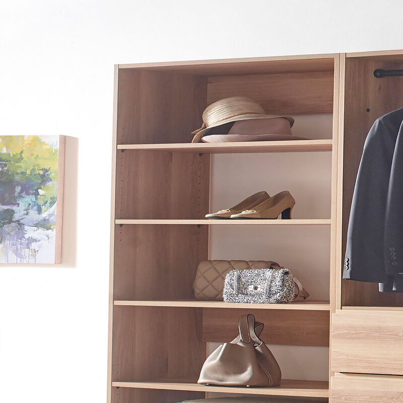 Prosper Oak Freestanding Walk in Wood Closet System