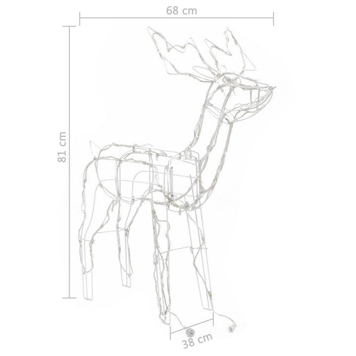 Meyi 3pc Outdoor Reindeer Family Christmas Decor, 229 Cool White LED - Benzara