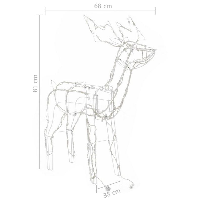 Meyi 3pc Outdoor Reindeer Family Christmas Decor, 229 Cool White LED - Benzara
